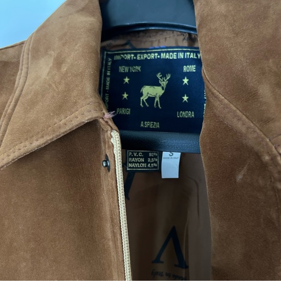 NWT tan suede bomber jacket - Picture 2 of 4